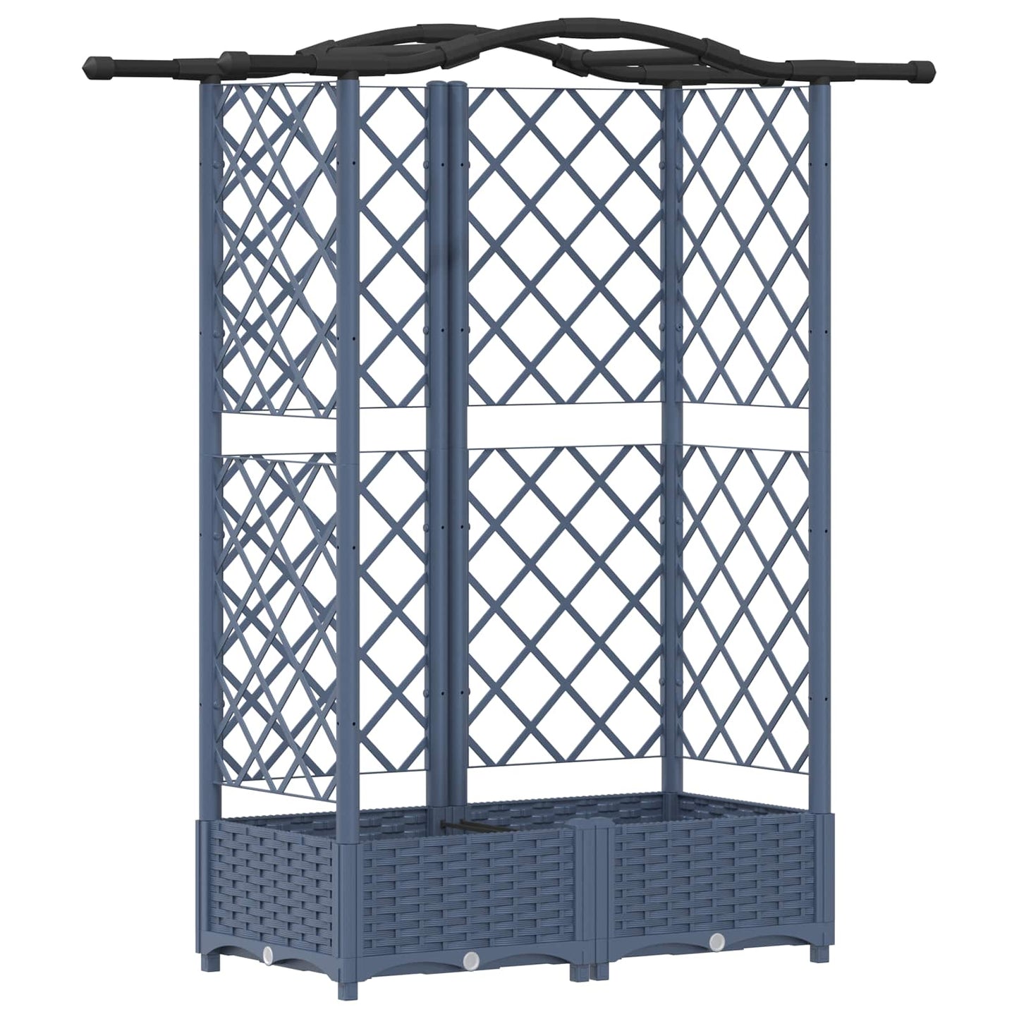 vidaXL Raised Bed with Trellis and Roof Grey 124 x 40 x 126 cm PP