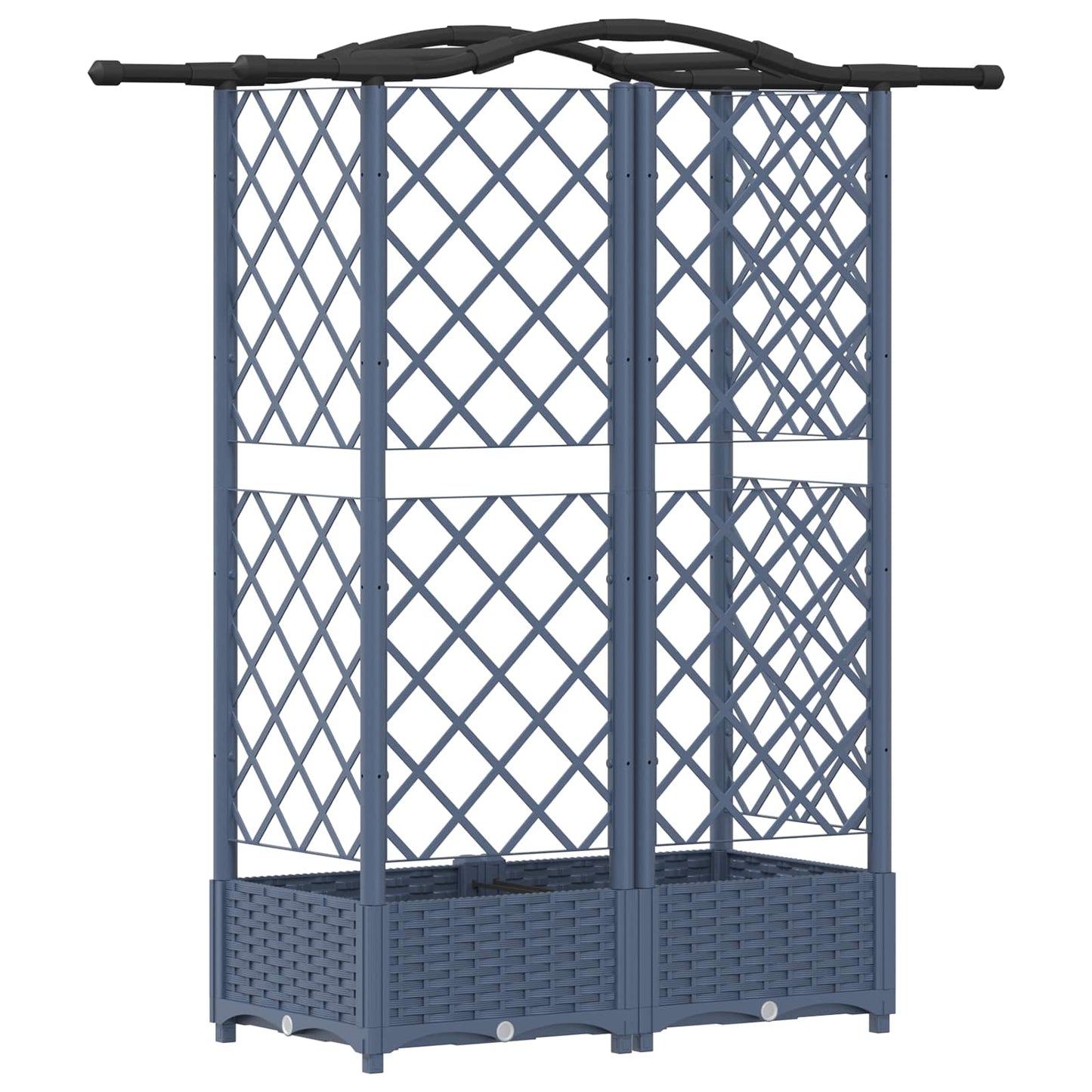 vidaXL Raised Bed with Trellis and Roof Grey 124 x 40 x 126 cm PP
