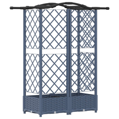 vidaXL Raised Bed with Trellis and Roof Grey 124 x 40 x 126 cm PP