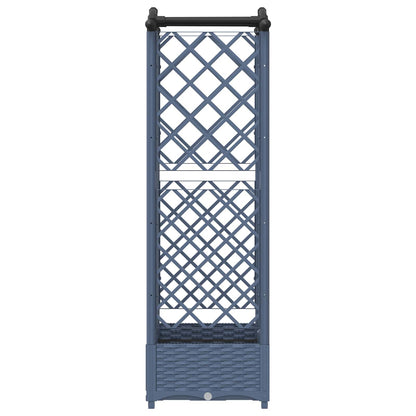 vidaXL Raised Bed with Trellis and Roof Grey 124 x 40 x 126 cm PP