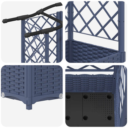 vidaXL Raised Bed with Trellis and Roof Grey 163 x 40 x 123 cm PP
