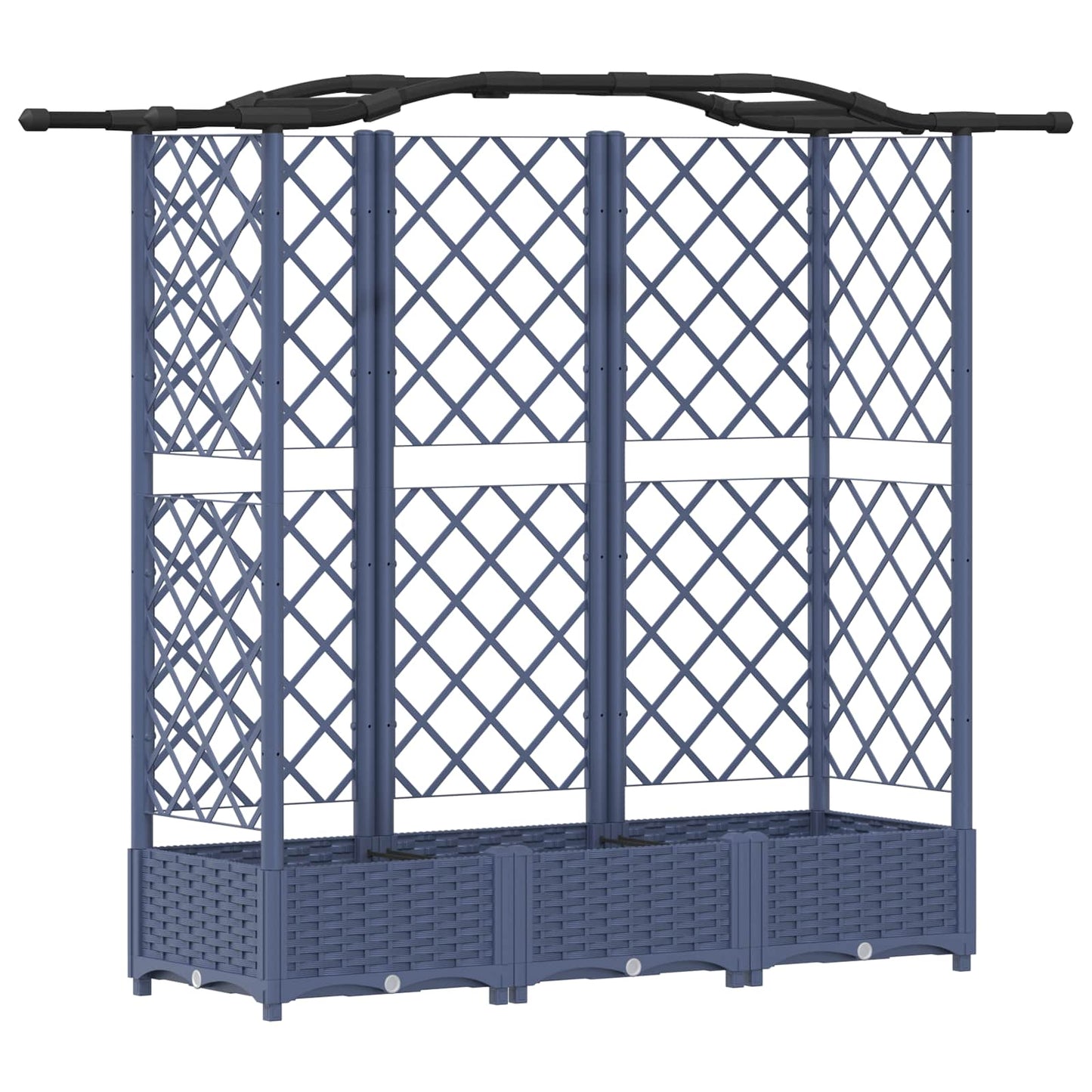 vidaXL Raised Bed with Trellis and Roof Grey 163 x 40 x 123 cm PP