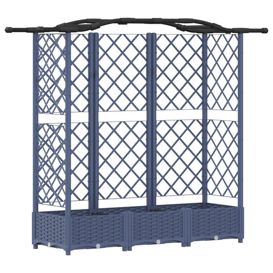 vidaXL Raised Bed with Trellis and Roof Grey 163 x 40 x 123 cm PP