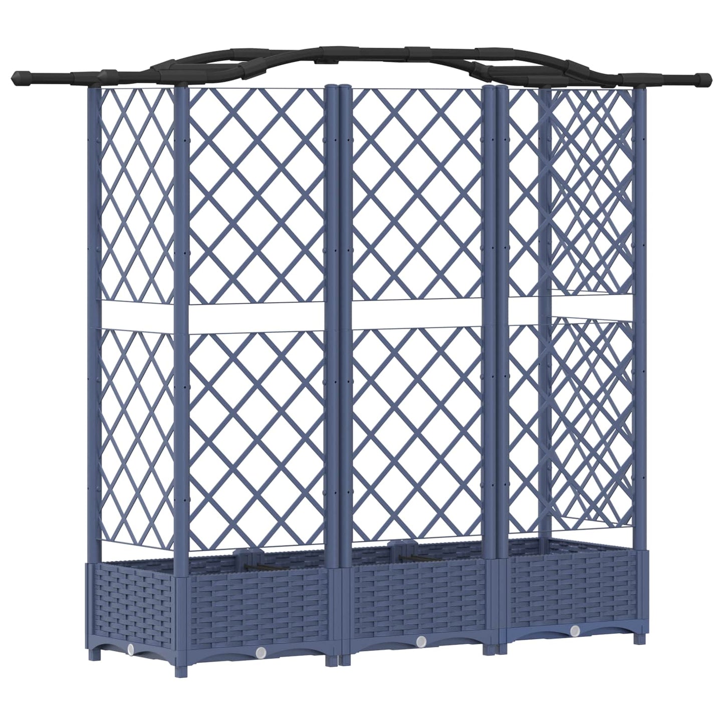 vidaXL Raised Bed with Trellis and Roof Grey 163 x 40 x 123 cm PP