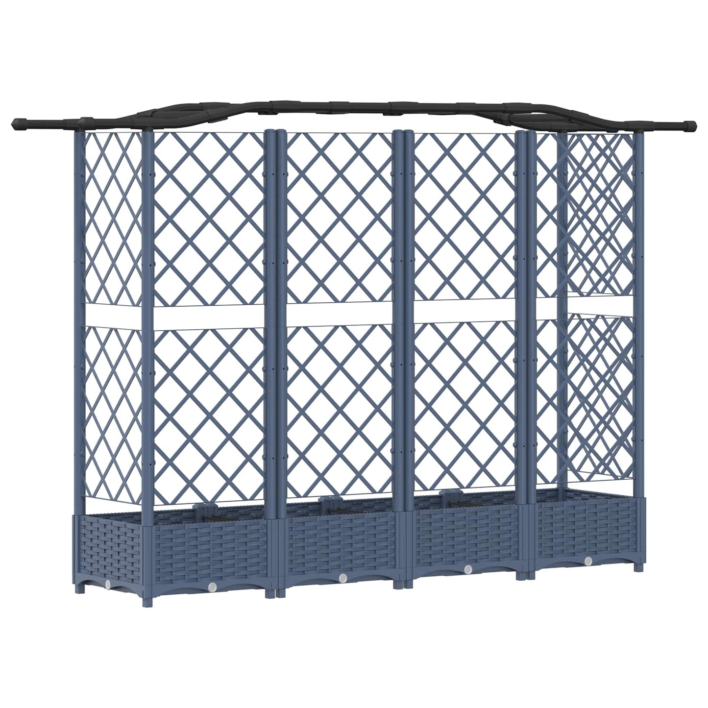 vidaXL Raised Bed with Trellis and Roof Grey 203.5 x 40 x 125 cm PP