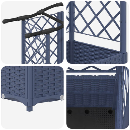 vidaXL Raised Bed with Trellis and Roof Grey 122 x 40 x 138 cm PP