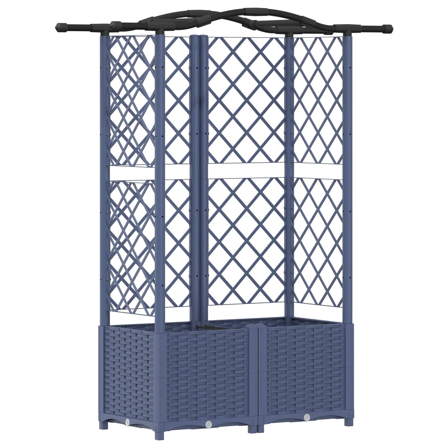 vidaXL Raised Bed with Trellis and Roof Grey 122 x 40 x 138 cm PP