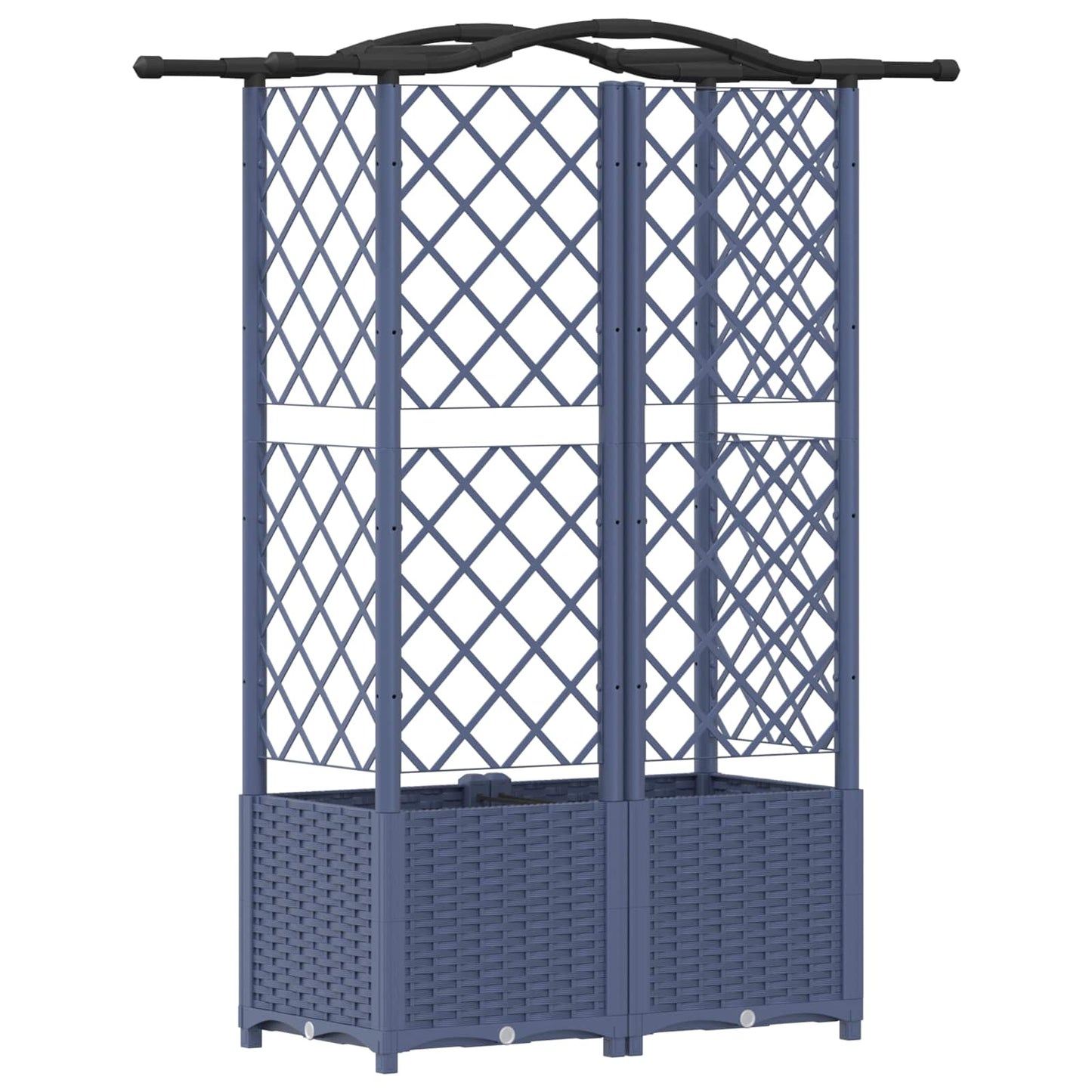 vidaXL Raised Bed with Trellis and Roof Grey 122 x 40 x 138 cm PP