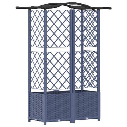 vidaXL Raised Bed with Trellis and Roof Grey 122 x 40 x 138 cm PP