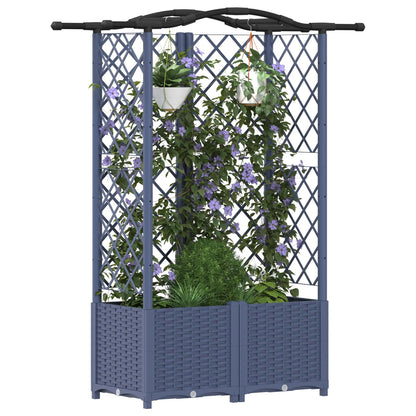 vidaXL Raised Bed with Trellis and Roof Grey 122 x 40 x 138 cm PP