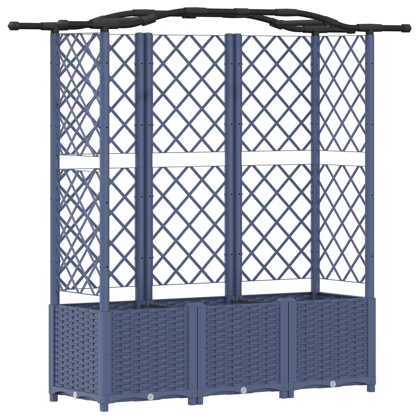 vidaXL Raised Bed with Trellis and Roof Grey 163 x 40 x 138 cm PP