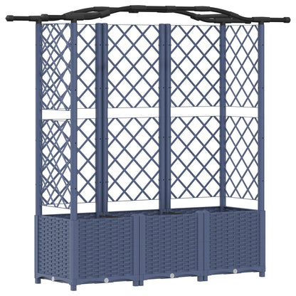 vidaXL Raised Bed with Trellis and Roof Grey 163 x 40 x 138 cm PP