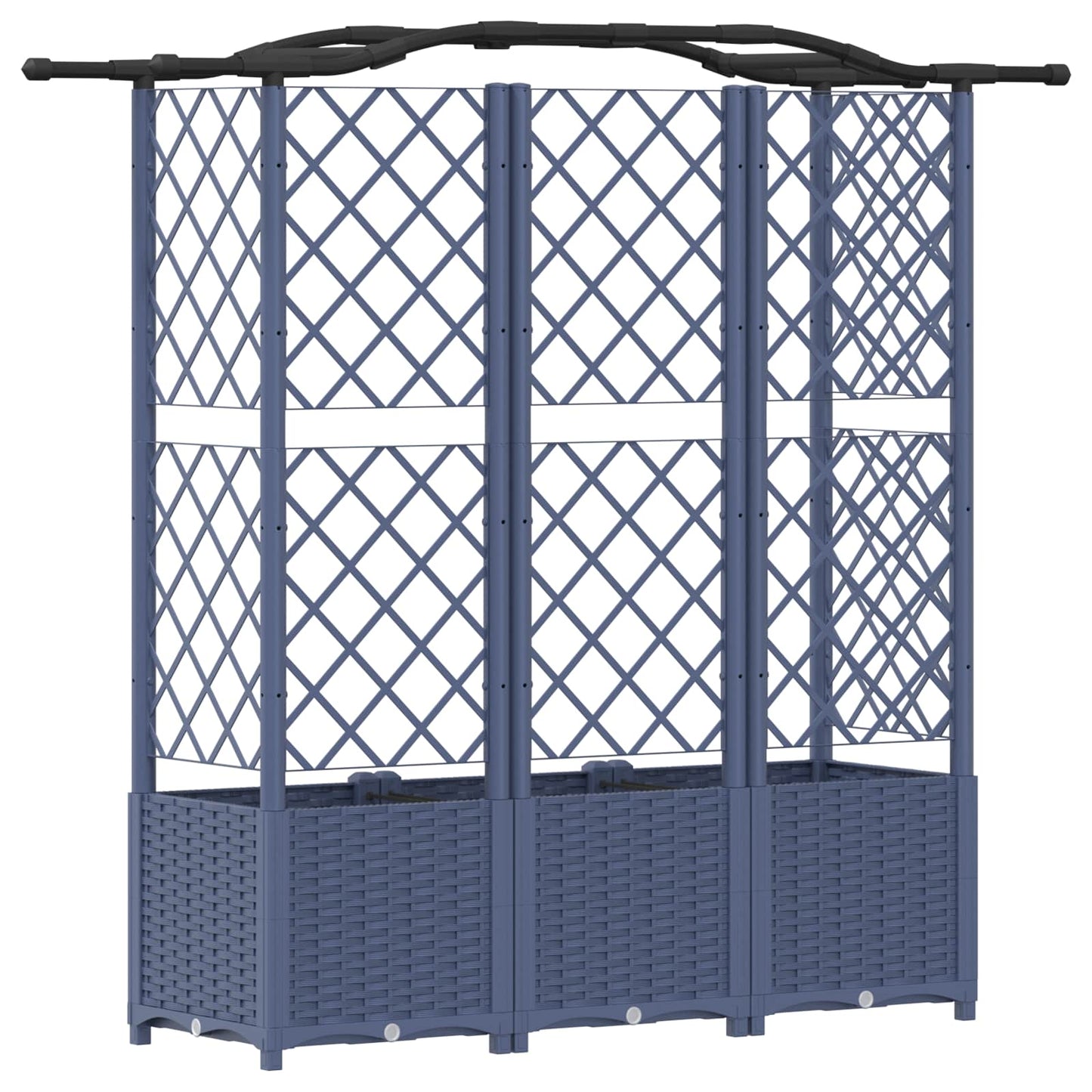 vidaXL Raised Bed with Trellis and Roof Grey 163 x 40 x 138 cm PP