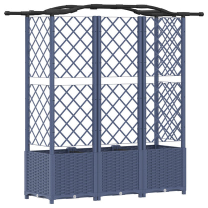 vidaXL Raised Bed with Trellis and Roof Grey 163 x 40 x 138 cm PP
