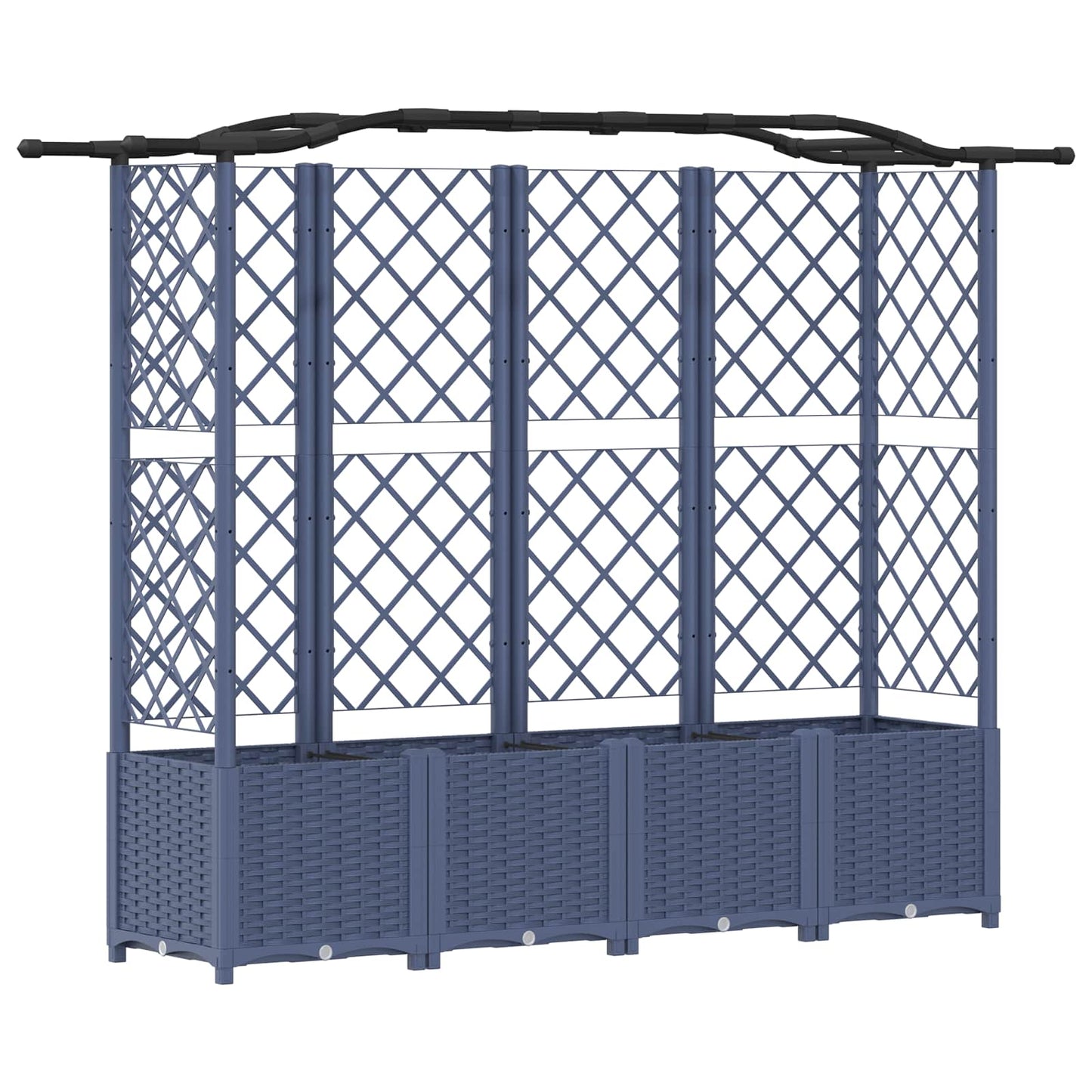 vidaXL Raised Bed with Trellis and Roof Grey 204 x 40 x 138 cm PP