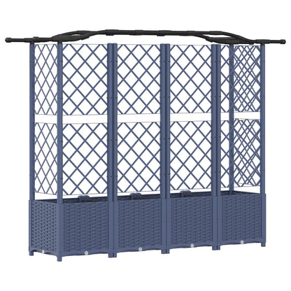 vidaXL Raised Bed with Trellis and Roof Grey 204 x 40 x 138 cm PP