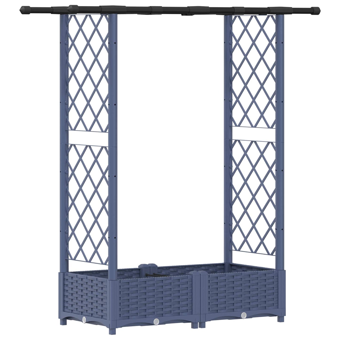 vidaXL Raised Bed with Trellis and Roof Grey 122.5 x 40 x 123 cm PP