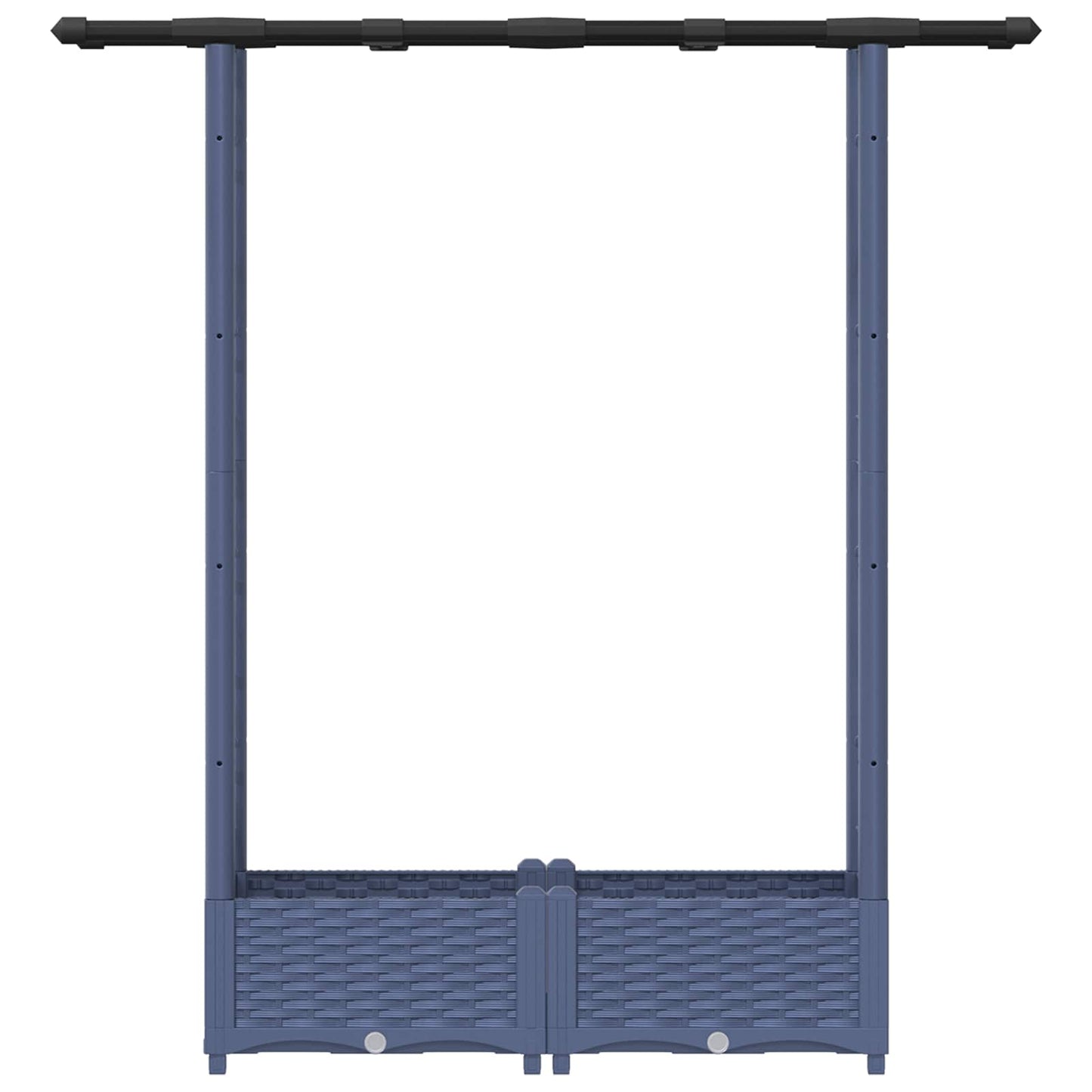 vidaXL Raised Bed with Trellis and Roof Grey 122.5 x 40 x 123 cm PP