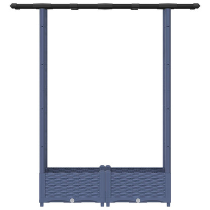 vidaXL Raised Bed with Trellis and Roof Grey 122.5 x 40 x 123 cm PP