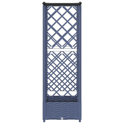 vidaXL Raised Bed with Trellis and Roof Grey 122.5 x 40 x 123 cm PP