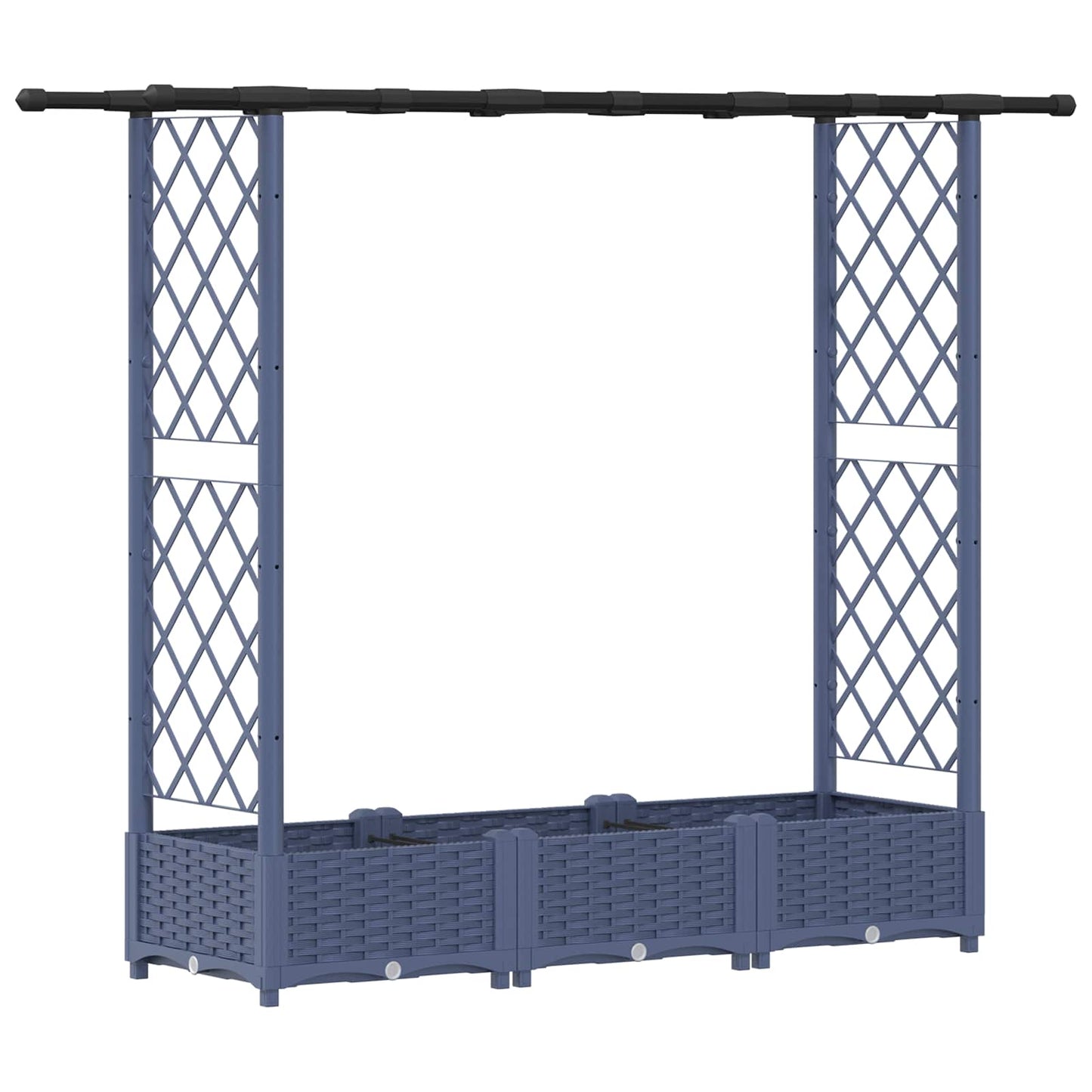 vidaXL Raised Bed with Trellis and Roof Grey 164 x 40 x 123 cm PP