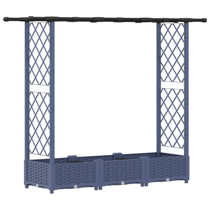 vidaXL Raised Bed with Trellis and Roof Grey 164 x 40 x 123 cm PP