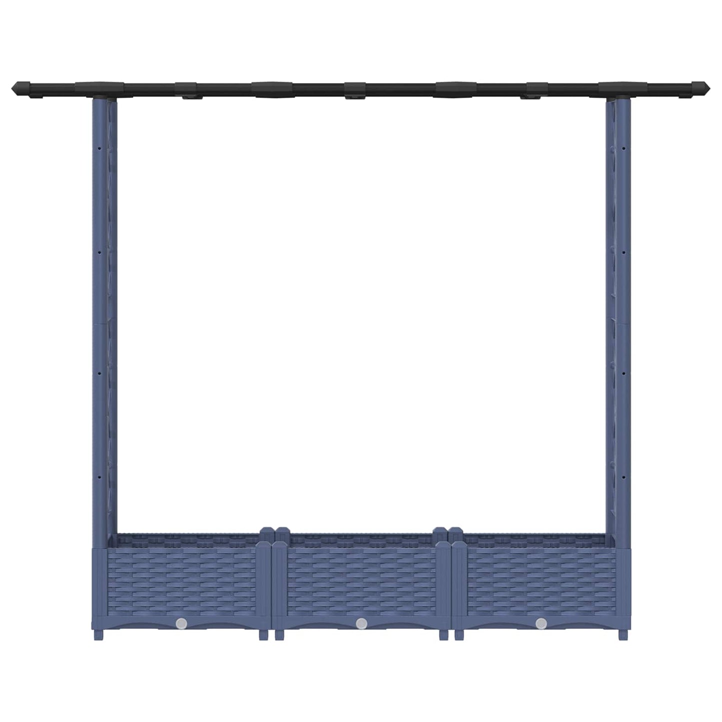 vidaXL Raised Bed with Trellis and Roof Grey 164 x 40 x 123 cm PP