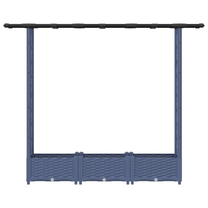 vidaXL Raised Bed with Trellis and Roof Grey 164 x 40 x 123 cm PP