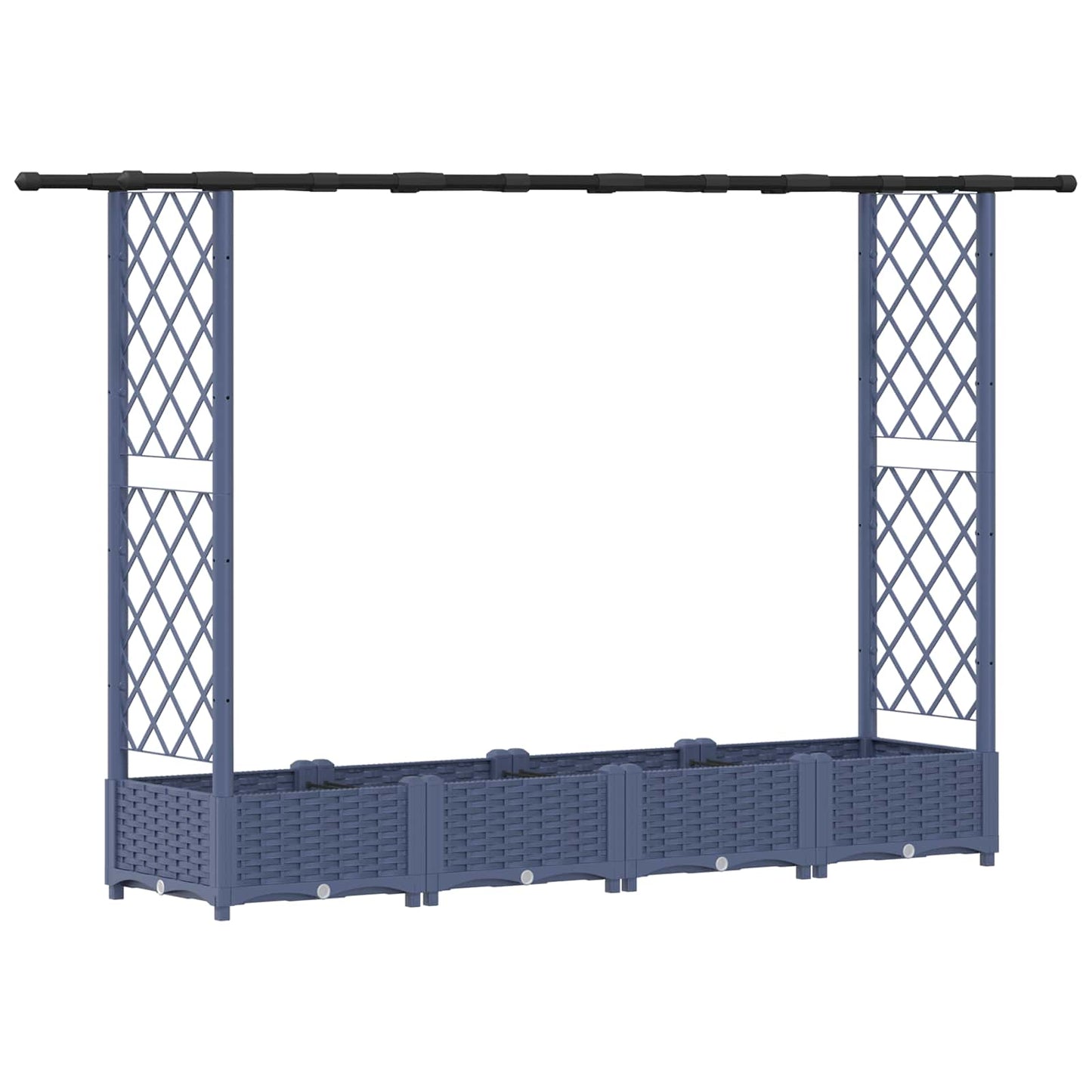 vidaXL Raised Bed with Trellis and Roof Grey 203 x 40 x 123 cm PP