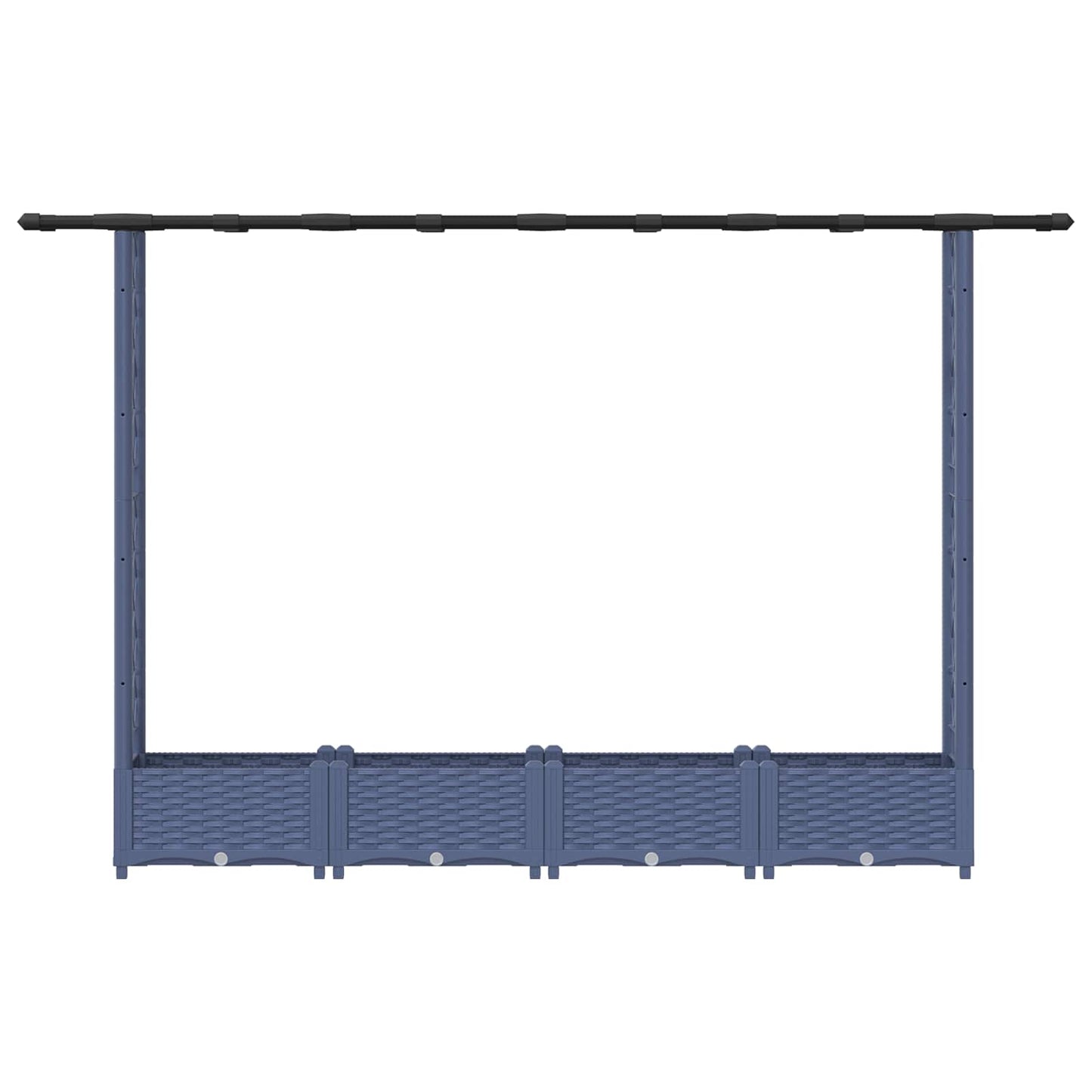 vidaXL Raised Bed with Trellis and Roof Grey 203 x 40 x 123 cm PP