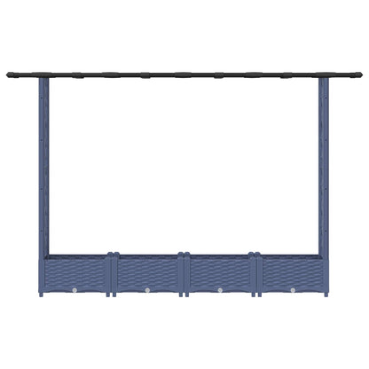 vidaXL Raised Bed with Trellis and Roof Grey 203 x 40 x 123 cm PP