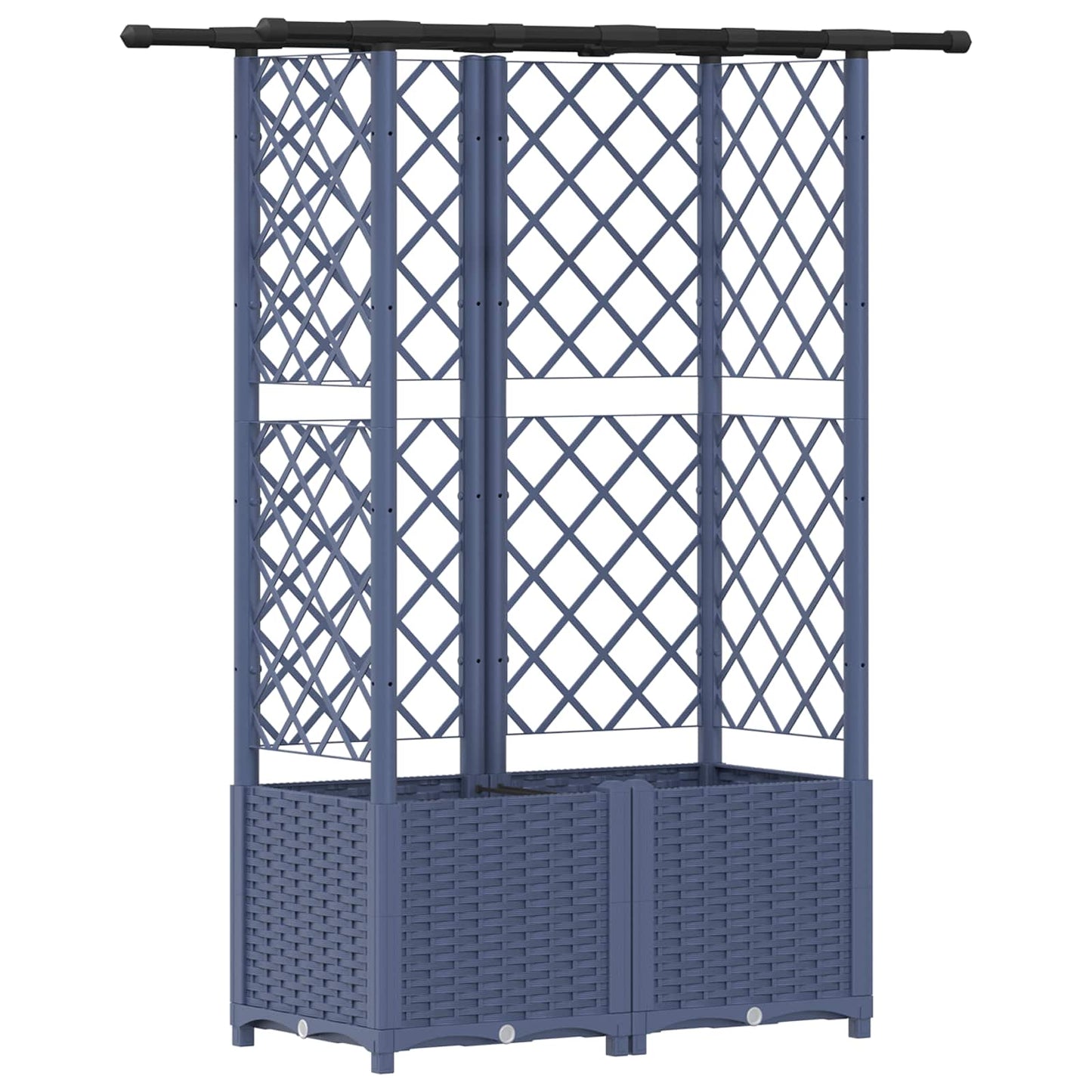 vidaXL Raised Bed with Trellis and Roof Grey 124.5 x 40 x 138 cm PP