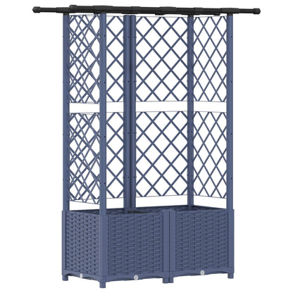 vidaXL Raised Bed with Trellis and Roof Grey 124.5 x 40 x 138 cm PP
