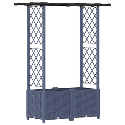 vidaXL Raised Bed with Trellis and Roof Grey 124.5 x 40 x 136 cm PP