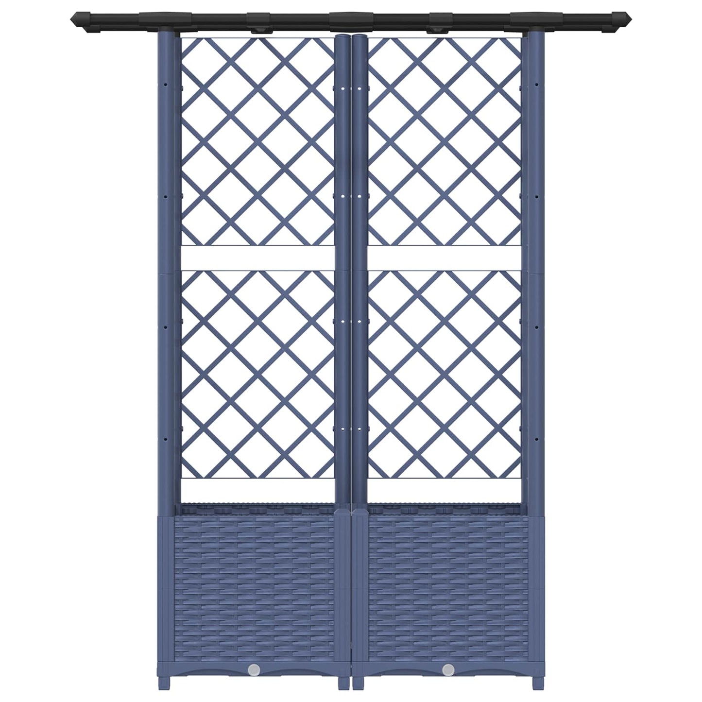 vidaXL Raised Bed with Trellis and Roof Grey 124.5 x 40 x 138 cm PP