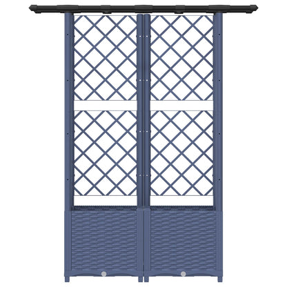 vidaXL Raised Bed with Trellis and Roof Grey 124.5 x 40 x 138 cm PP