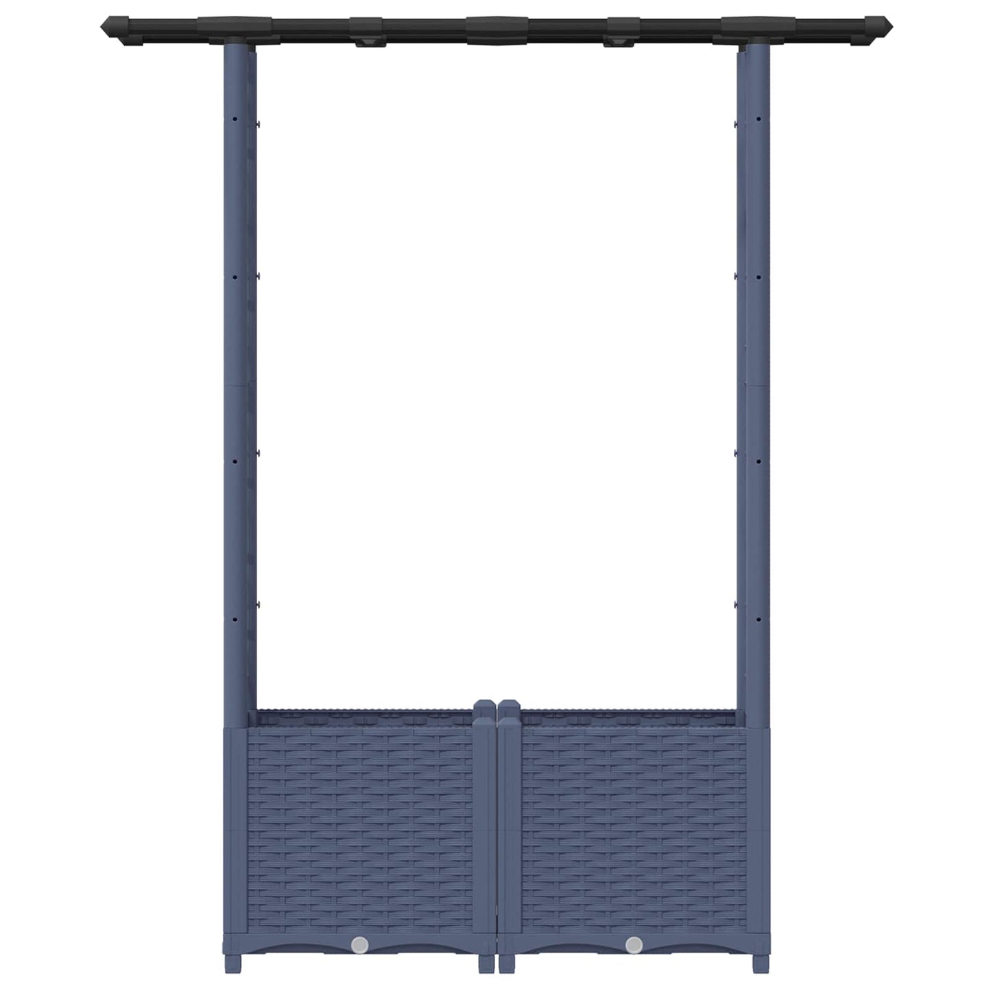 vidaXL Raised Bed with Trellis and Roof Grey 124.5 x 40 x 136 cm PP