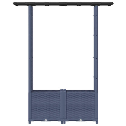 vidaXL Raised Bed with Trellis and Roof Grey 124.5 x 40 x 136 cm PP