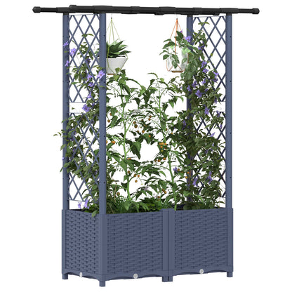 vidaXL Raised Bed with Trellis and Roof Grey 124.5 x 40 x 138 cm PP