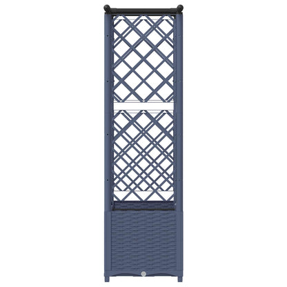 vidaXL Raised Bed with Trellis and Roof Grey 124.5 x 40 x 136 cm PP