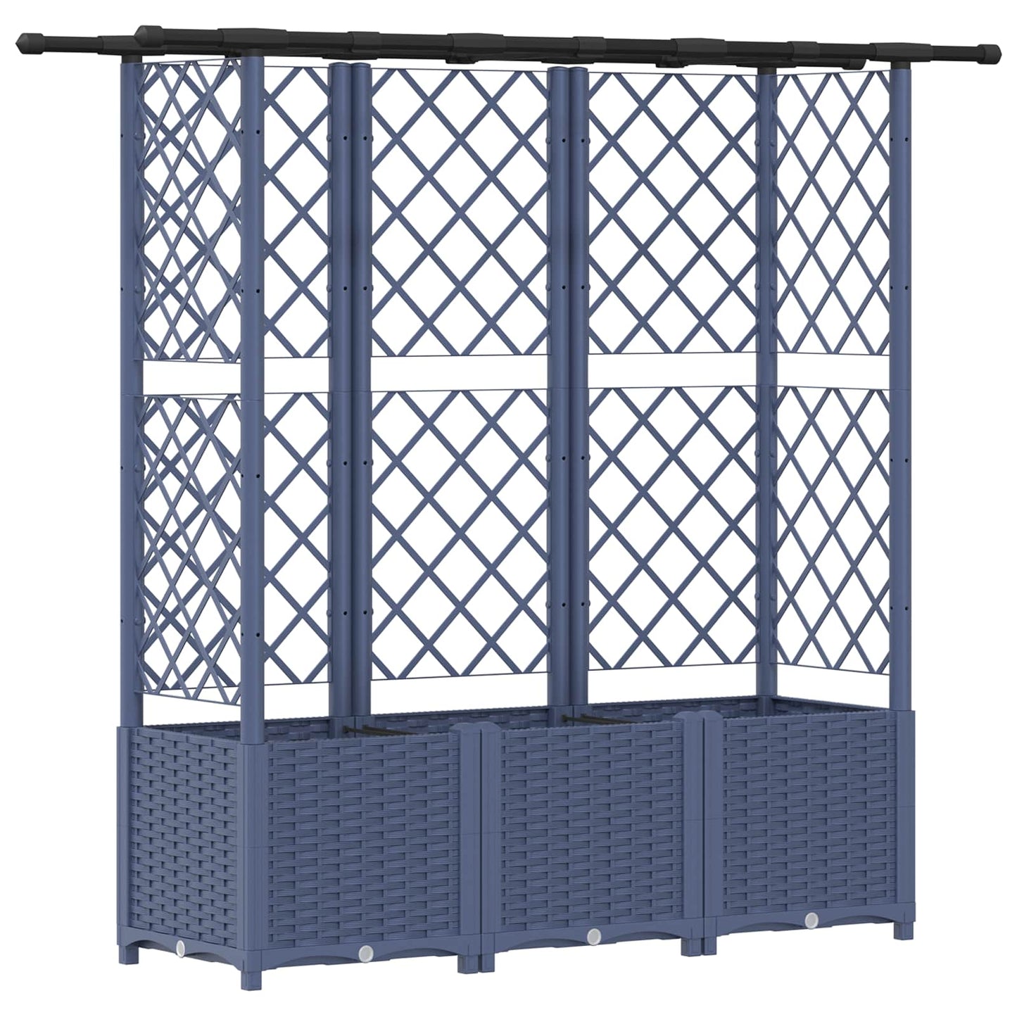 vidaXL Raised Bed with Trellis and Roof Grey 162.5 x 40 x 138 cm PP