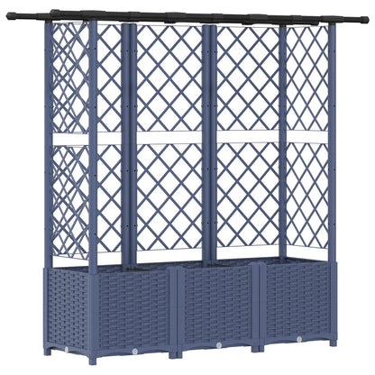 vidaXL Raised Bed with Trellis and Roof Grey 162.5 x 40 x 138 cm PP