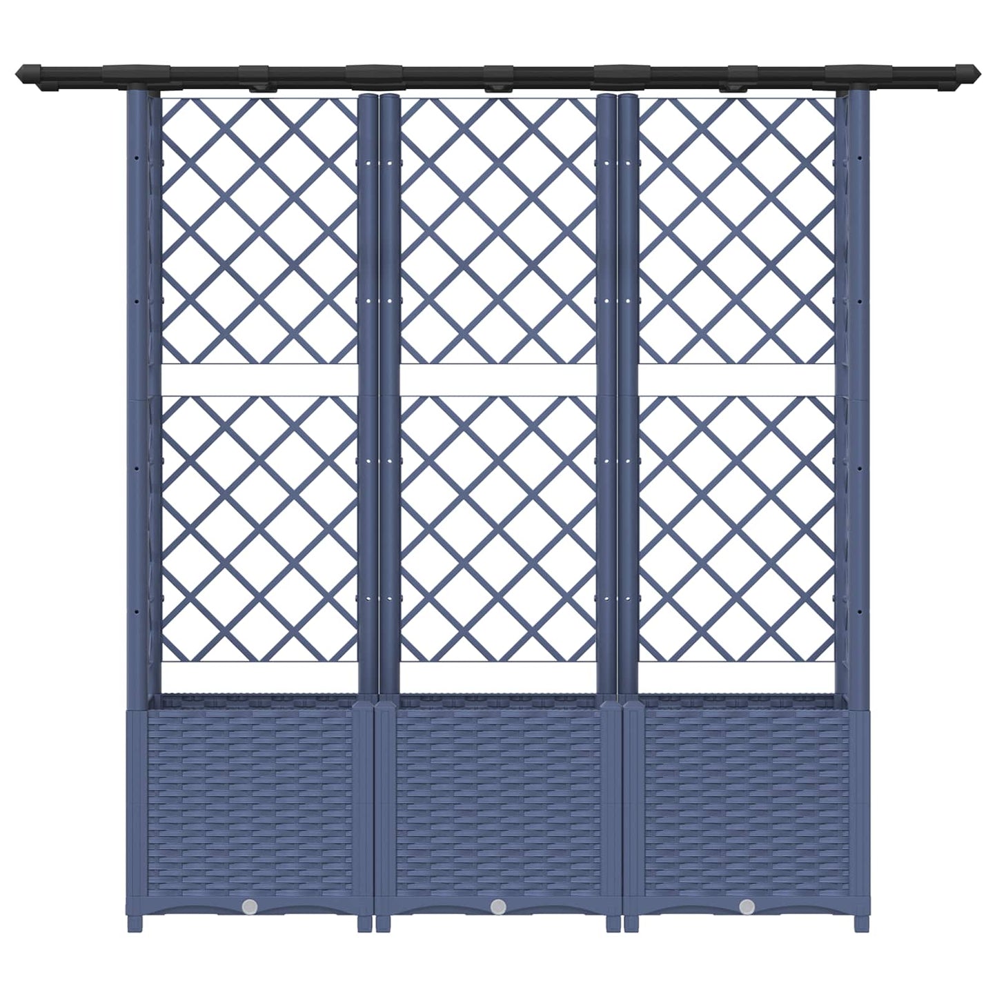 vidaXL Raised Bed with Trellis and Roof Grey 162.5 x 40 x 138 cm PP