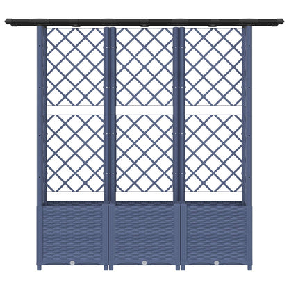 vidaXL Raised Bed with Trellis and Roof Grey 162.5 x 40 x 138 cm PP