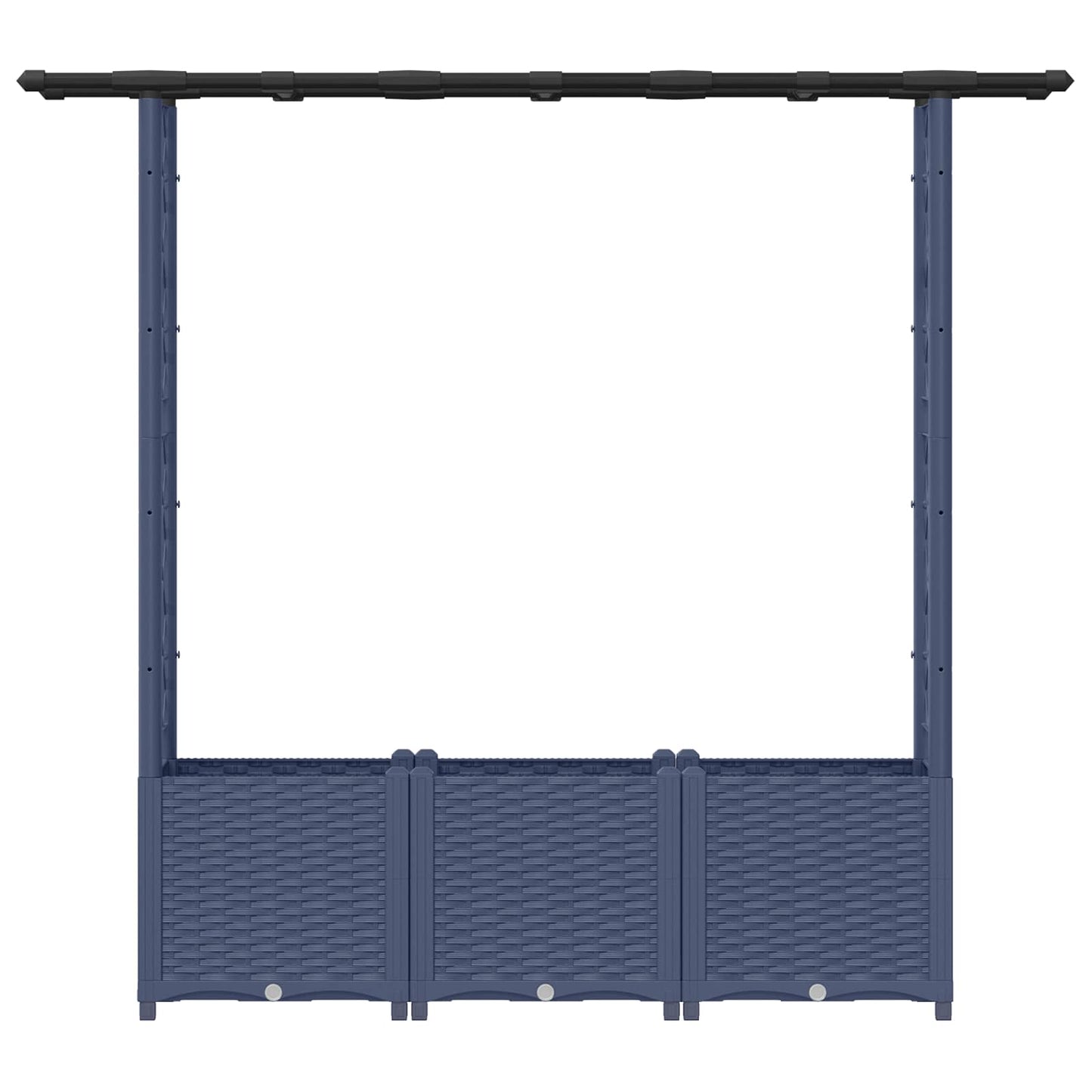 vidaXL Raised Bed with Trellis and Roof Grey 162.5 x 40 x 136 cm PP