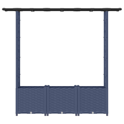 vidaXL Raised Bed with Trellis and Roof Grey 162.5 x 40 x 136 cm PP