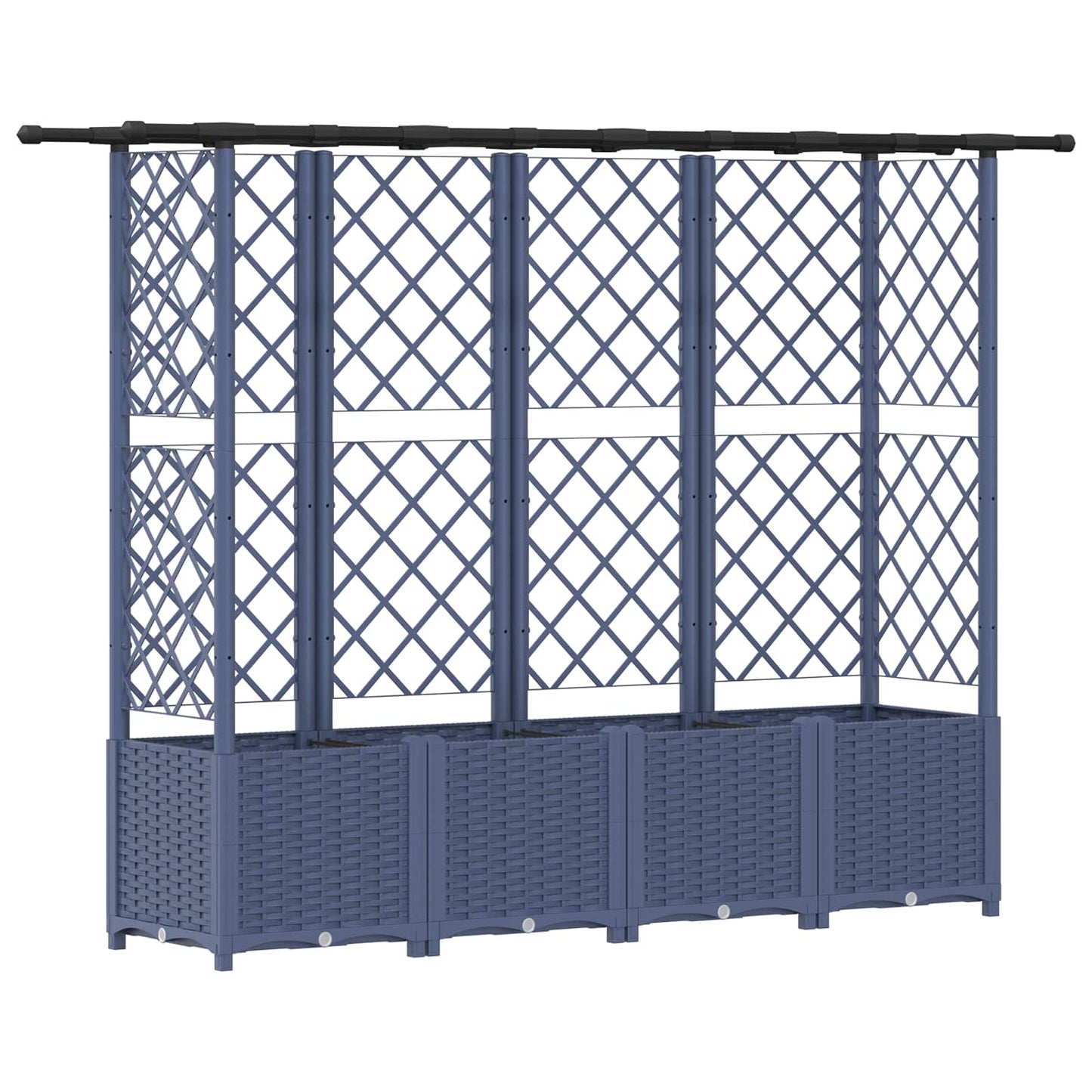 vidaXL Raised Bed with Trellis and Roof Grey 203 x 40 x 138 cm PP