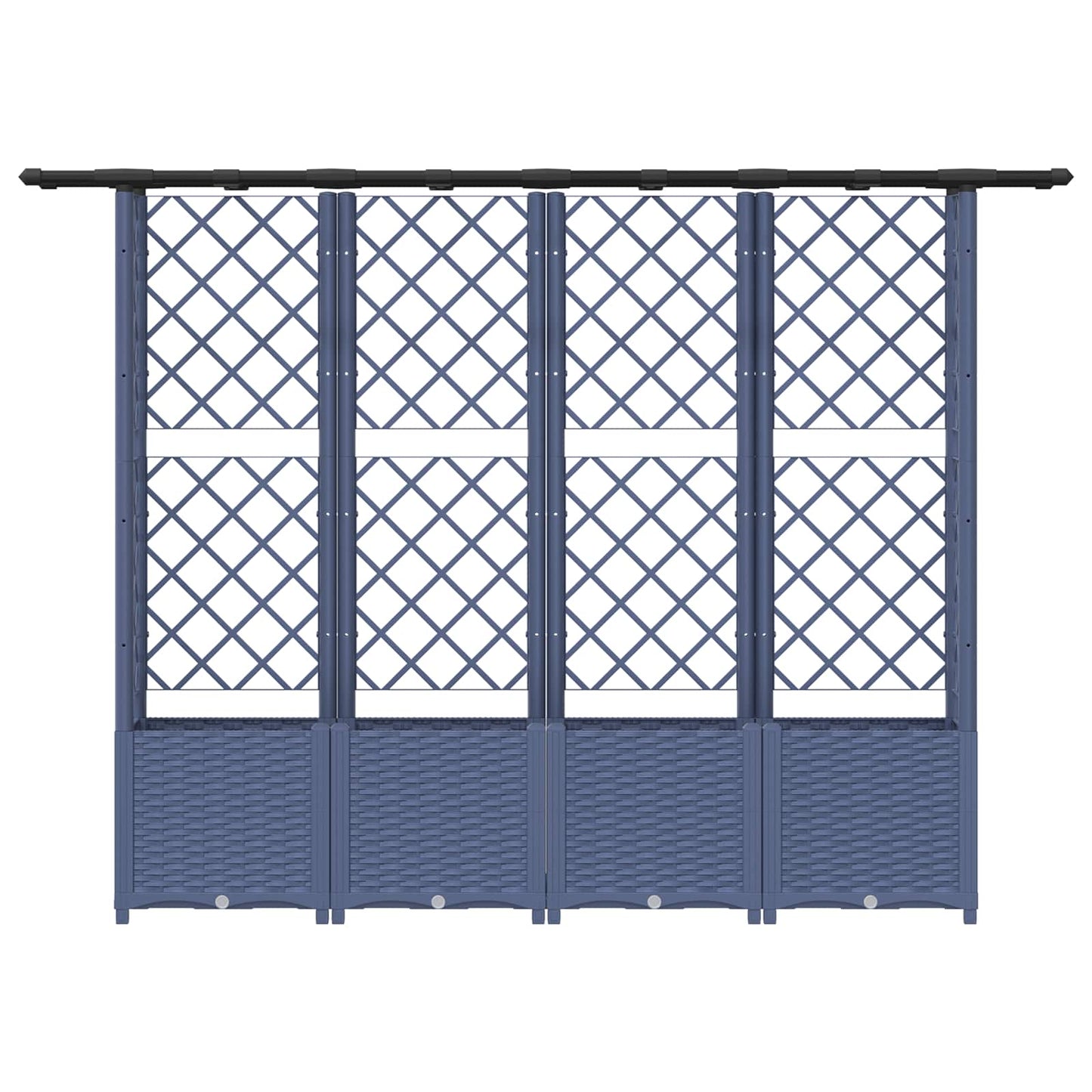 vidaXL Raised Bed with Trellis and Roof Grey 203 x 40 x 138 cm PP