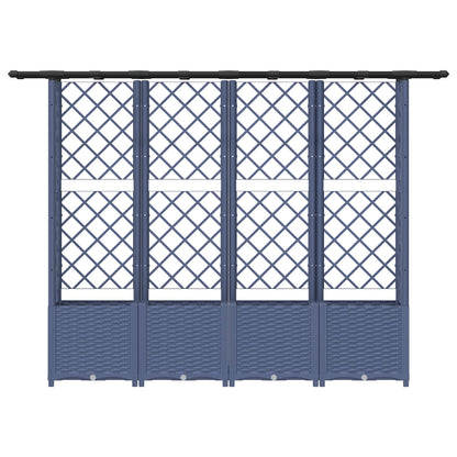 vidaXL Raised Bed with Trellis and Roof Grey 203 x 40 x 138 cm PP