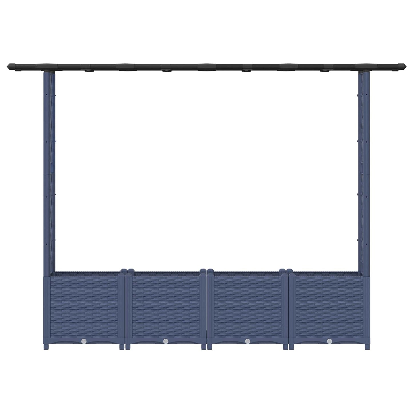 vidaXL Raised Bed with Trellis and Roof Grey 203 x 40 x 136 cm PP